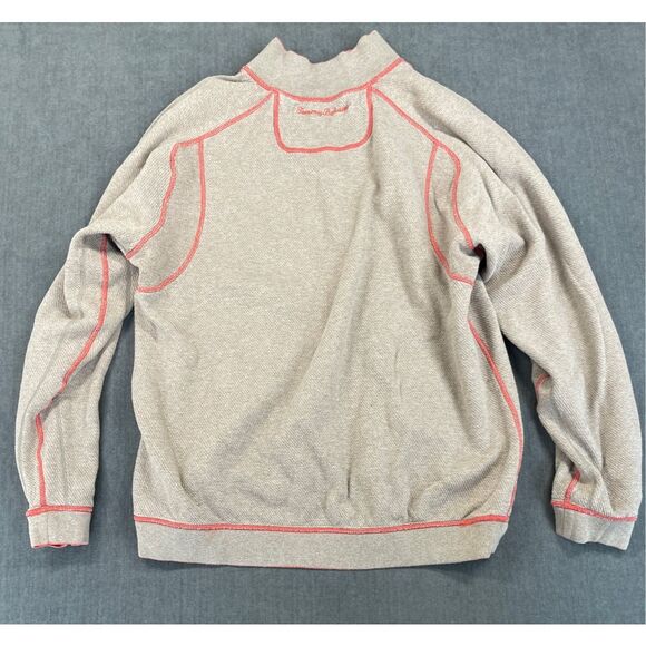 Tommy Bahama‎ Reversible Quarter Zip Pullover Men L Coral Tan Coastal Loungewear - Picture 10 of 11